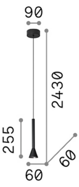 LED závesné svietidlo IDEAL LUX Diesis v mosadznej farbe, Ø 6 cm, kov, Mosadz / zlato, Obývacia izba / jedáleň, kov, Moderný, Závesné svietidlo