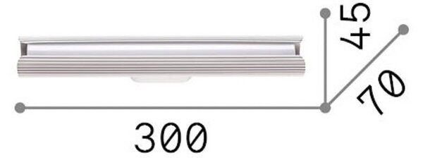 Nástenné svetlo IDEAL LUX LED Dorica, biela, výška 30 cm, kov, Biela / opálová, Obývacia izba / jedáleň, Hliník, Moderný