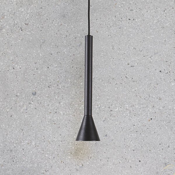 LED závesné svietidlo IDEAL LUX Diesis, čierna, Ø 6 cm, kov, Čierna, Obývacia izba / jedáleň, kov, Moderný, Závesné svietidlo