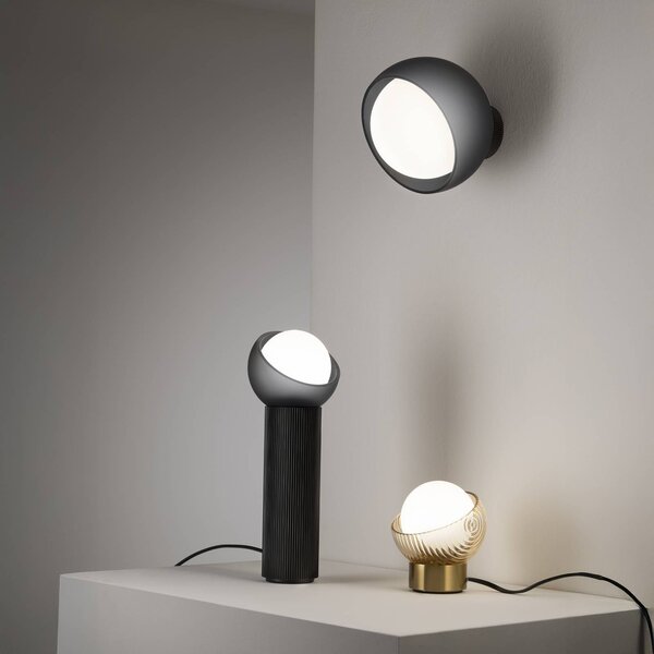 Stolová lampa IDEAL LUX Bloom, mosadz/jantár, výška 13 cm, Mosadz / zlato, Obývacia izba / jedáleň, kov, Moderný, Stojacie svietidlo