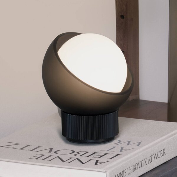 Stolová lampa IDEAL LUX Bloom, čierna/tmavošedá, výška 13 cm, Čierna, Obývacia izba / jedáleň, kov, Moderný, Stojacie svietidlo