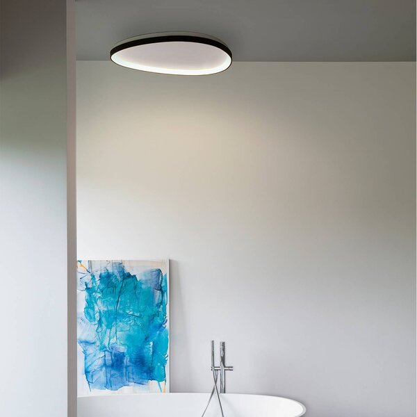 Stropné LED svetlo IDEAL LUX Gemini 61, čierne, 3000 K, DALI/PUSH, Čierna, Obývacia izba / jedáleň, kov, Moderný, Závesné svietidlo
