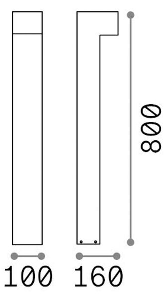 Chodníkové LED svetlo IDEAL LUX Sirio, čierne, výška 80 cm, kovové, Čierna, Hliník, Moderný, Osvetlenie príjazdovej cesty