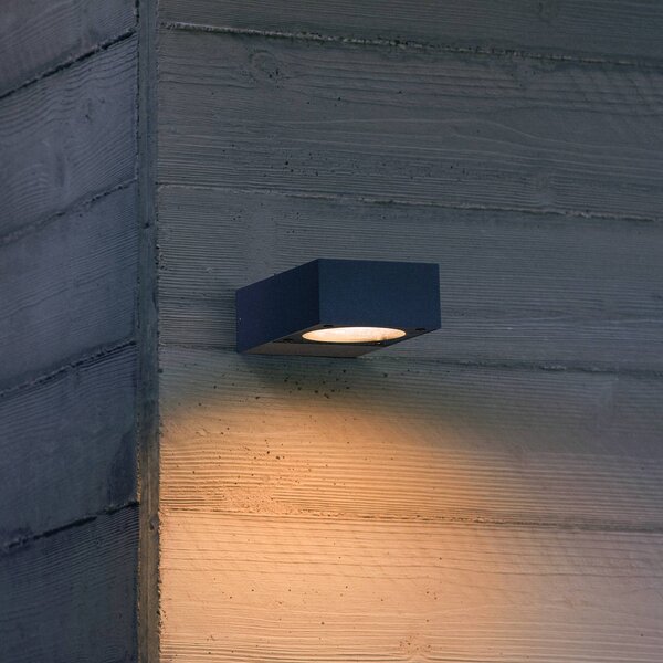 Vonkajšie nástenné svietidlo IDEAL LUX Sirio, čierna, šírka 10 cm, kovová, Čierna, Hliník, Moderný, Nástenné svietidlo