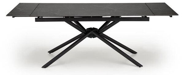 Halmar VITORINO jedálenský stôl 160-220/90/75/125cm, mramor/oceľ, čierna/čierna