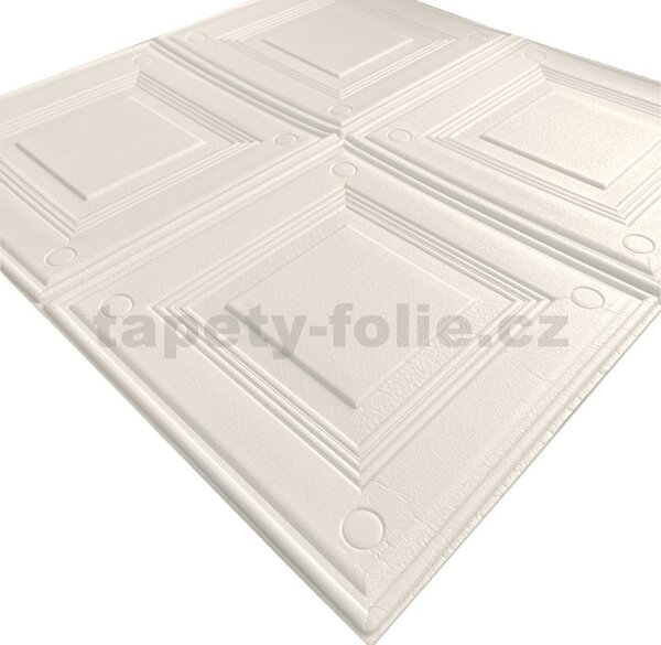 Samolepiace penové 3D panely RS09-1, cena za kus, rozmer 70 x 69 cm, obklad kastlíkový krémový, IMPOL TRADE