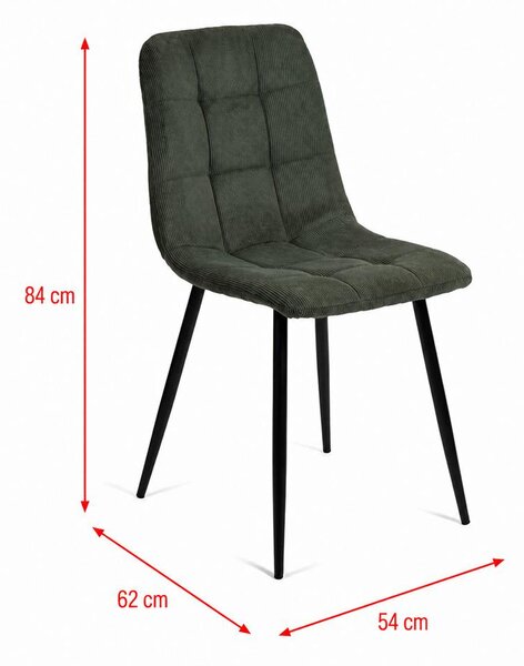 Set - 4 ks Jedálenská stolička AVENBERG ARDEN, zelená