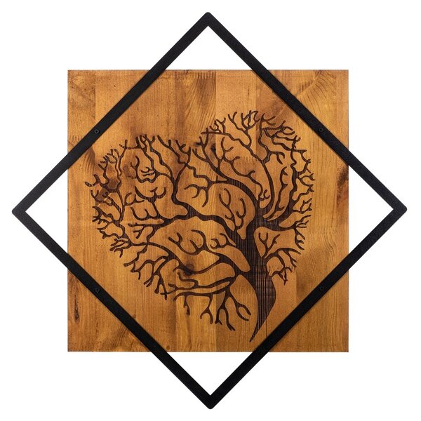 Wallity Nástenná drevená dekorácia TREE III hnedá/čierna