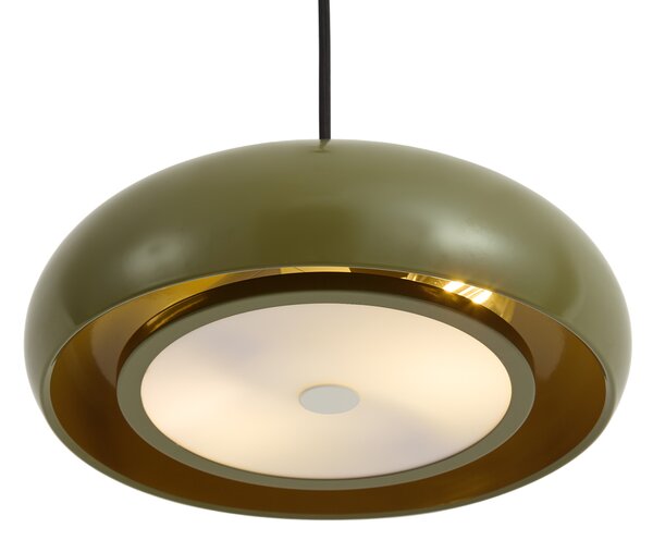 Retro závesná lampa zelená s kovovým tienidlom 2-svetelná - Macaron