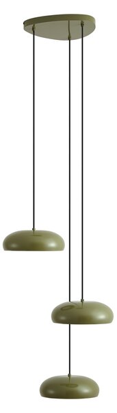 Retro zelená závesná lampa s kovovým tienidlom 6-svetelná - Macaron