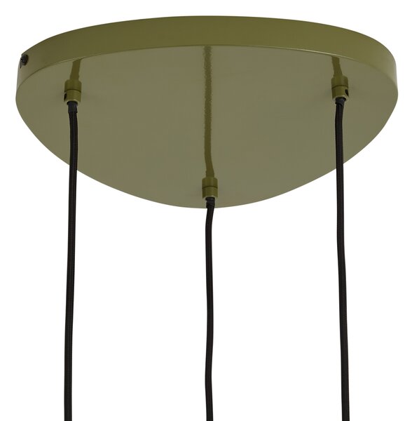 Retro zelená závesná lampa s kovovým tienidlom 6-svetelná - Macaron