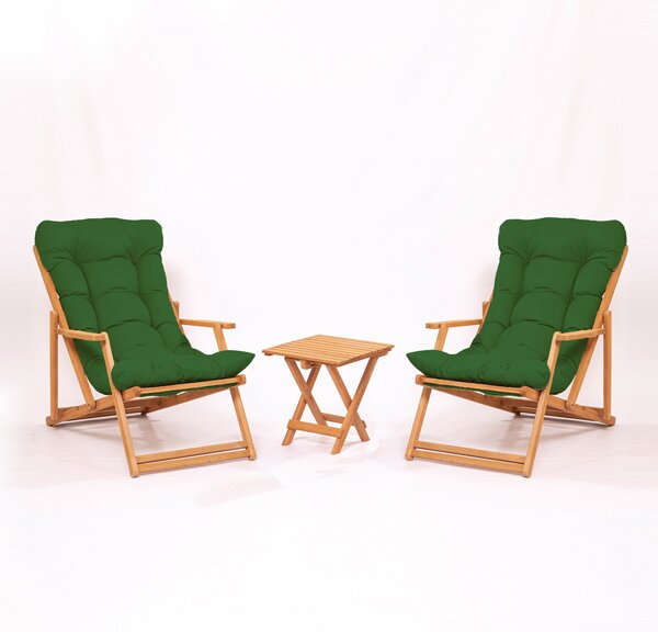 Súprava záhradného stola a stoličiek (3 kusy) Minnie (zelená + prírodná). Vlastná spoľahlivá doprava až k Vám domov. 1082977