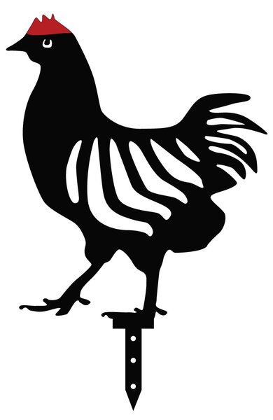 ASIR Dekoratívne záhradné doplnky CHICKEN FAMILY4 čierne