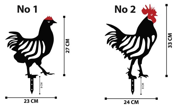 ASIR Dekoratívne záhradné doplnky CHICKEN FAMILY4 čierne
