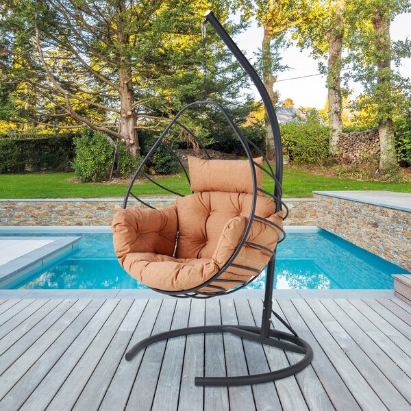 Záhradná hojdacia stolička Aniko (antracit + hnedá). Vlastná spoľahlivá doprava až k Vám domov. 1083011