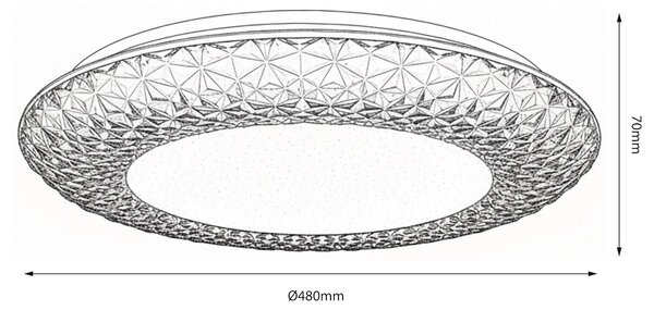 Stropné LED svietidlo Rox, 1x LED 34w, 4000k, (fi 48cm), w