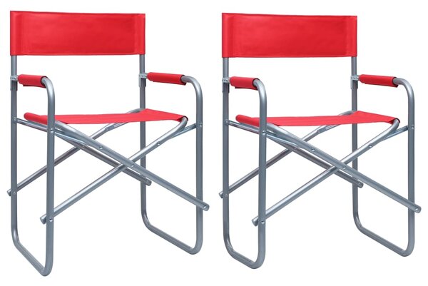 Režisérske stoličky 2 ks, oceľ, červené