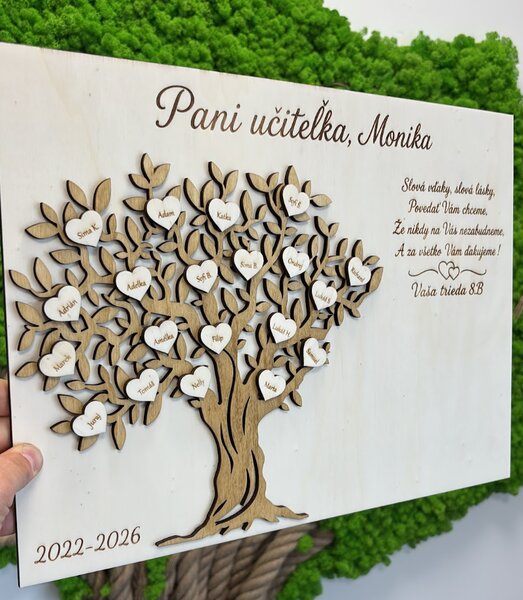Drevený strom života pre pani učiteľku