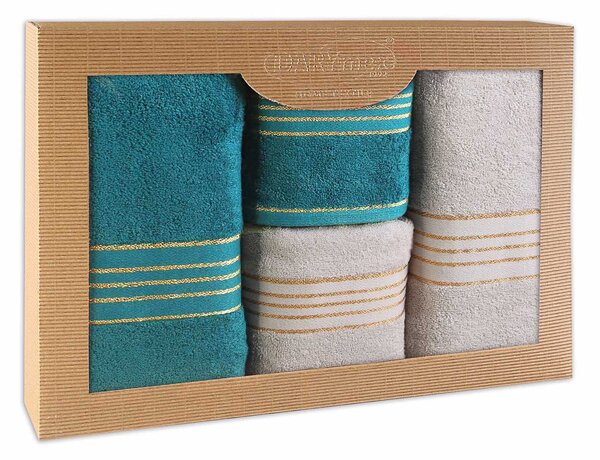 BAVLNENÉ UTERÁKY TIWANO SADA 2 KS 50X90 CM, 2 KS 70X140 CM VIACFAREBNÁ