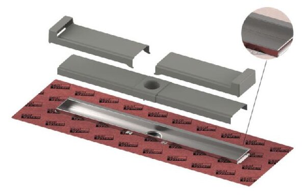 Tece TECEdrailine-Evo - Sprchový žľab Evo 1200 mm, na montáž ku stene, ochranný kryt, nerezová 601203