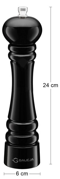 Mlynček na soľ a korenie Pedro 24 cm - čierna