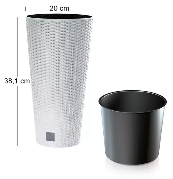 Plastový kvetináč DRTUS200 20 cm - biela