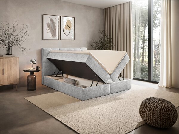 AMERICKÁ POSTEĽ, 140/200 cm, svetlosivá Boxxx - Online Only spálne, Online Only