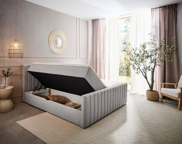 AMERICKÁ POSTEĽ, 140/200 cm, svetlosivá Boxxx - Online Only spálne, Online Only