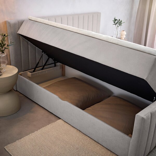 AMERICKÁ POSTEĽ, 140/200 cm, svetlosivá Boxxx - Online Only spálne, Online Only