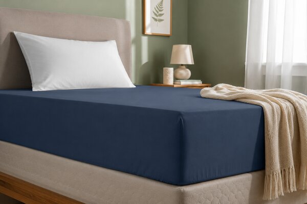 Jersey prestieradlo EVA 90x200 cm TMAVO MODREJ