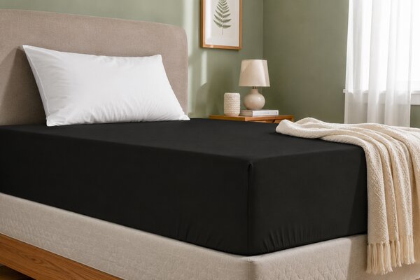 Jersey prestieradlo EVA 180x200 cm ČIERNE