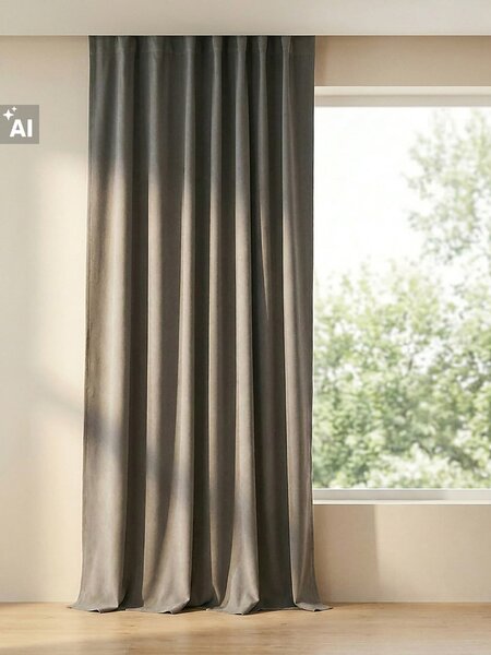 Sinsay - Zatemňovací záves na páske so zamatovým zakončením - tmavosivá