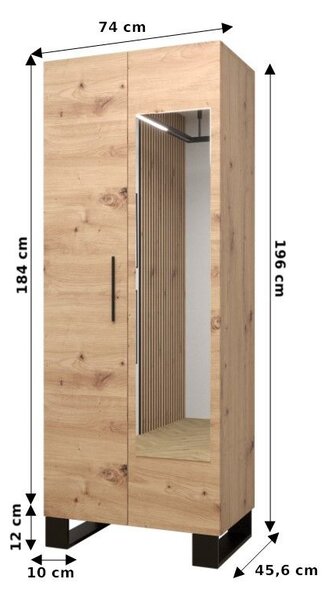 NovýNábytok.sk Predsieňová zostava Amanda 14 (dub artisan + čierna). Vlastná spoľahlivá doprava až k Vám domov. 1085978