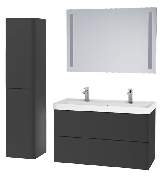 Mereo Siena, kúpeľňová skrinka s keramickým umývadlom 101 cm, biela lesk, MER-CN4122