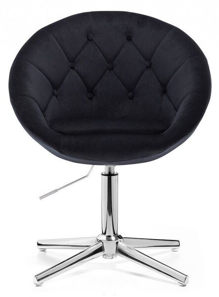 LuxuryForm DESIGN Kreslo VERA VELUR na striebornom kríži - čierne