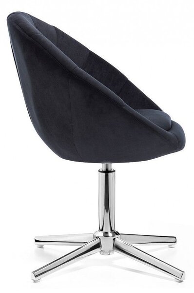 LuxuryForm DESIGN Kreslo VERA VELUR na striebornom kríži - čierne