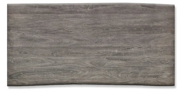 DELIFE Jedálenský stôl Edge 200x100 XL akácia platinová kov šikmý Live-Edge