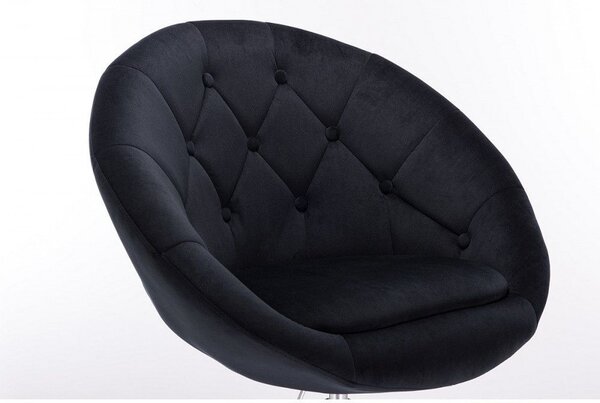 LuxuryForm DESIGN Kreslo VERA VELUR na zlatom kríži - čierne