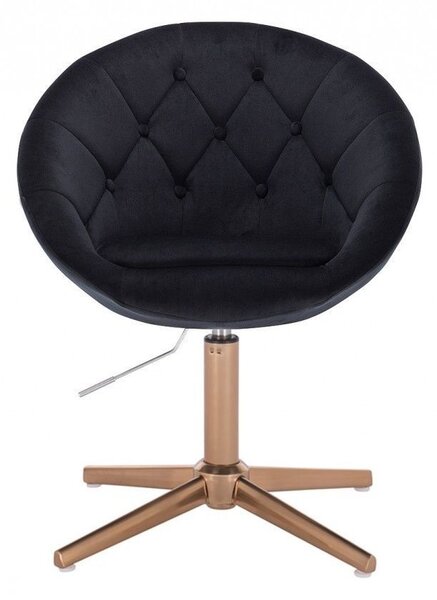 LuxuryForm DESIGN Kreslo VERA VELUR na zlatom kríži - čierne