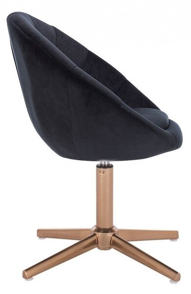 LuxuryForm DESIGN Kreslo VERA VELUR na zlatom kríži - čierne