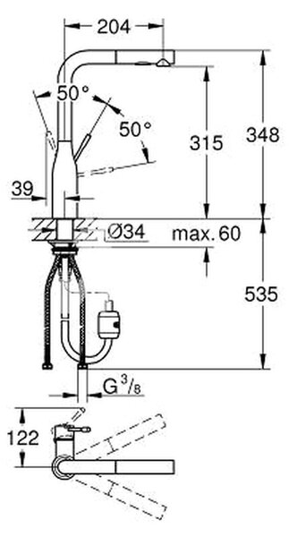 GROHE Essence - Páková drezová batéria, chróm 30270000