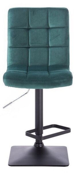 LuxuryForm DESIGN Barová stolička TOLEDO VELUR na čiernej hranatej podstave - zelená