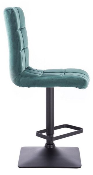 LuxuryForm DESIGN Barová stolička TOLEDO VELUR na čiernej hranatej podstave - zelená