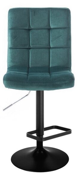 LuxuryForm DESIGN Barová stolička TOLEDO VELUR na čiernom tanieri - zelená