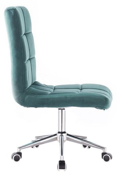 LuxuryForm DESIGN Stolička TOLEDO VELUR na striebornej podstave s kolieskami- zelená