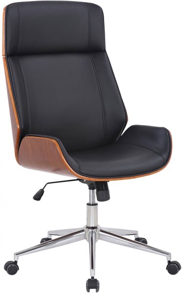 Kancelárska stolička Varel ~ drevo orech Farba Čierna