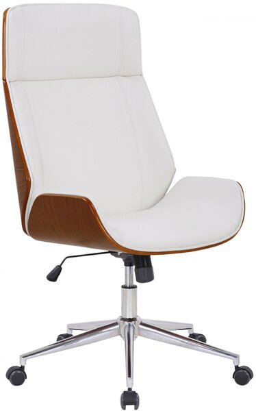 Kancelárska stolička Varel ~ drevo orech Farba Biela