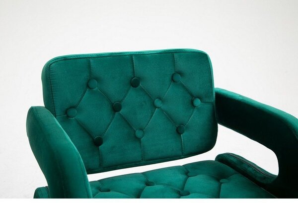 LuxuryForm DESIGN Kreslo ADRIA VELUR na zlatom tanieri - zelené