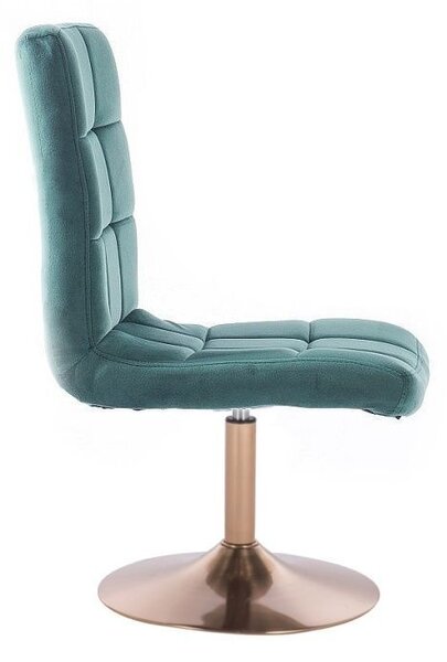 LuxuryForm DESIGN Stolička TOLEDO VELUR na zlatom tanieri - zelená