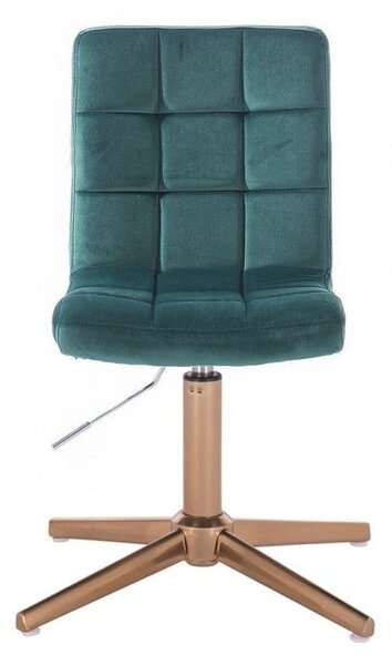 LuxuryForm DESIGN Stolička TOLEDO VELUR na zlatom kríži - zelená